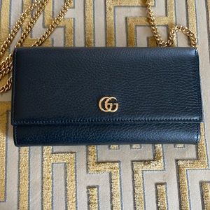Authentic Gucci Black Flap Wallet